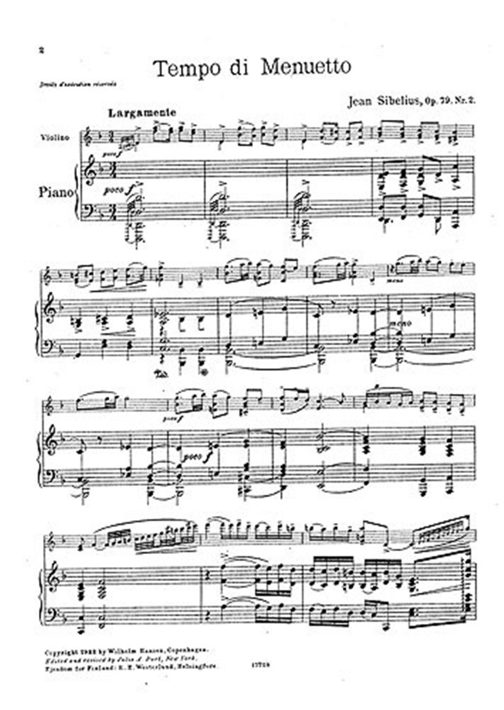 Six Pieces Op. 79 No. 2 'Tempo Di Minuetto'